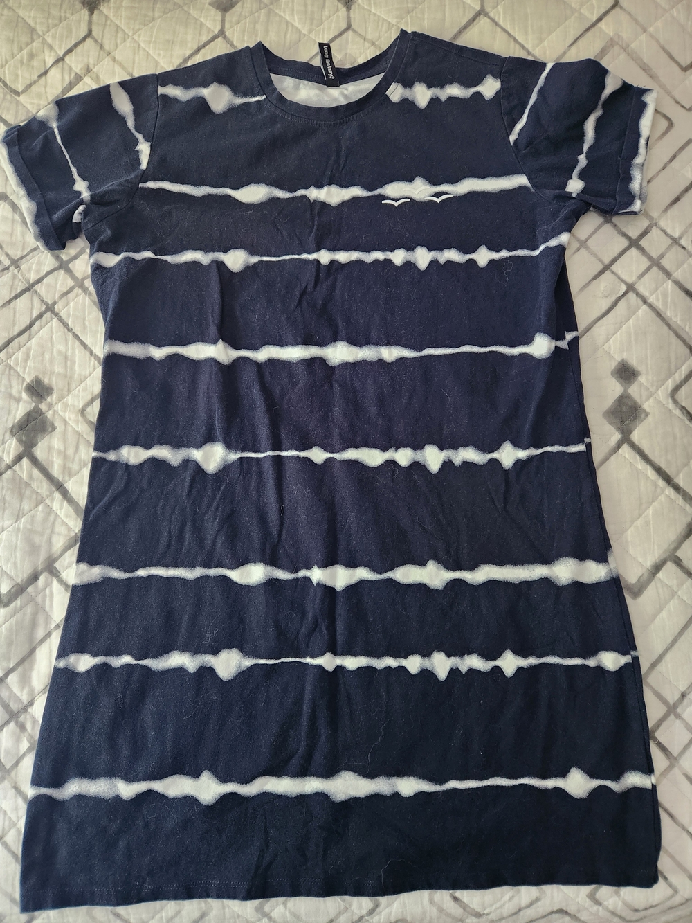 Lazypants Navy Blue Tie-Dye T-Shirt Dress - Size Medium